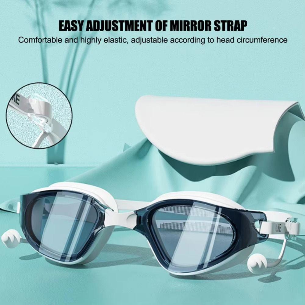 With Nose Clip Silicone Swim Cap Anti-fog Diving Eyewear Adult Swimming Goggles Set  Water Sports
