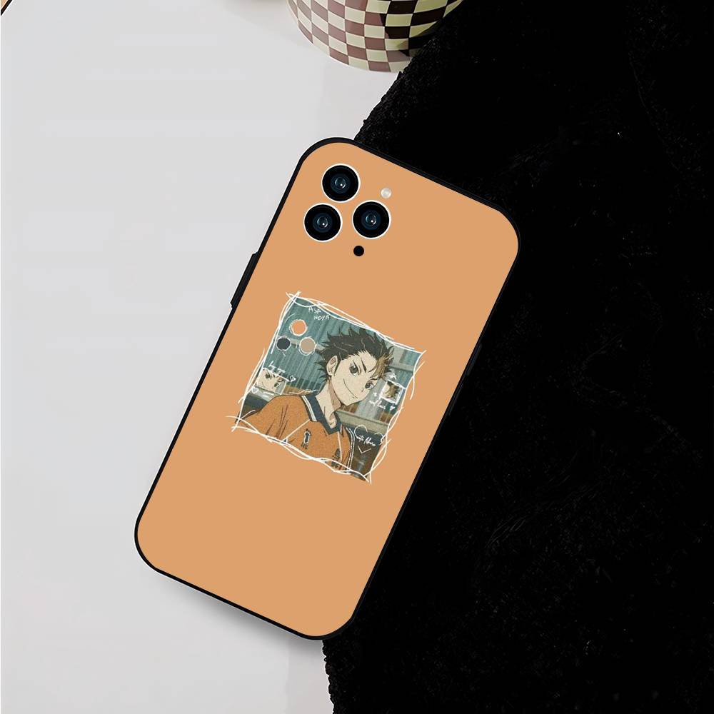 Haikyuu For IPhone 15 16 14 Plus 13 12 11 17 Pro Max 17 Air Black Soft Phone Cover