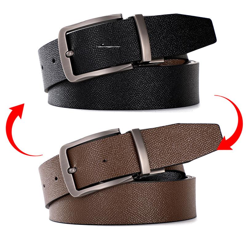 Men'S Rotatable Pin Buckle Belt Casual Simple Belt