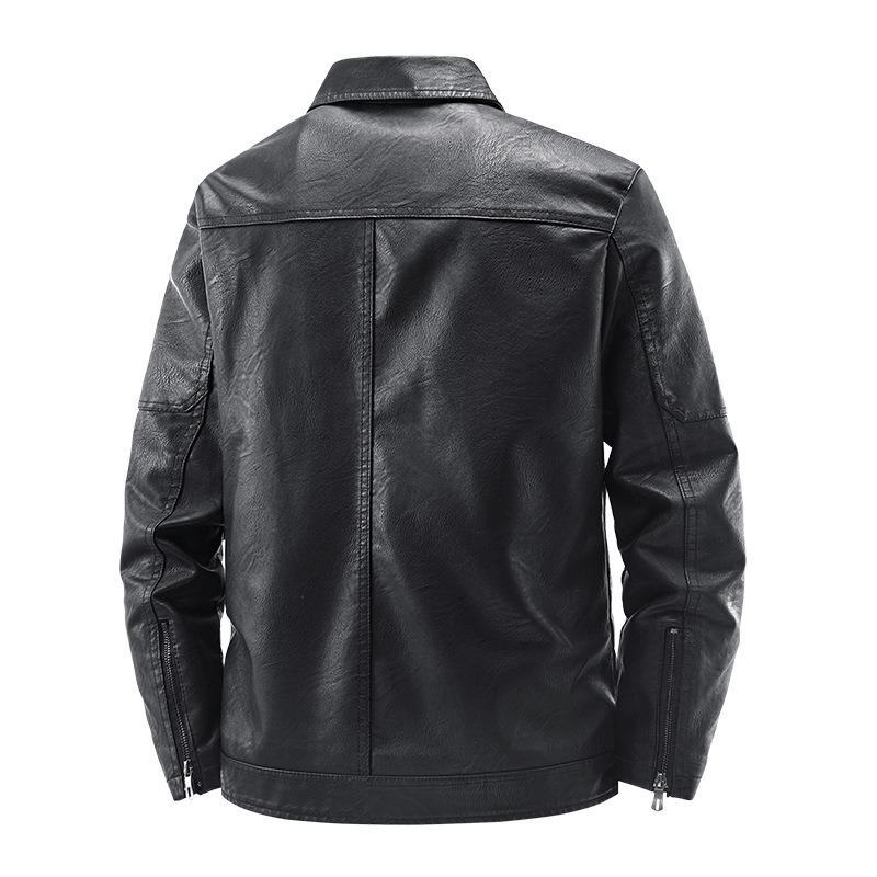 8XL Men's Leather Korean Business Casual Jacket Men's Spring Lapel Comfortable Plus Size Top