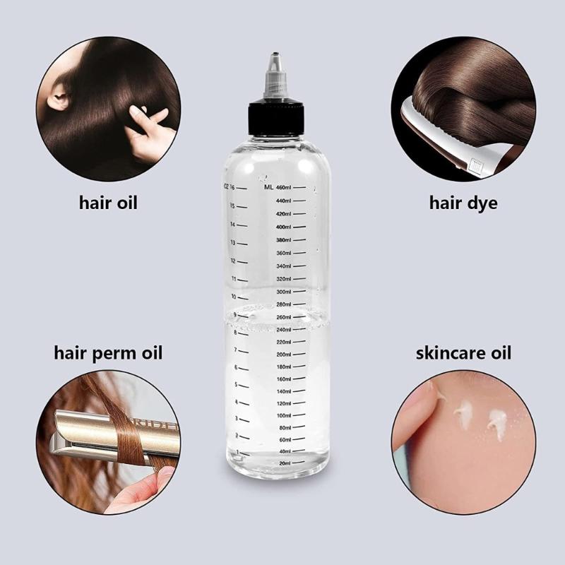 Clear Squeeze Container 500ml Precise Liquid Dispenser Hair Applicator Bottle For Home Travel Use Hair Dyes Essential