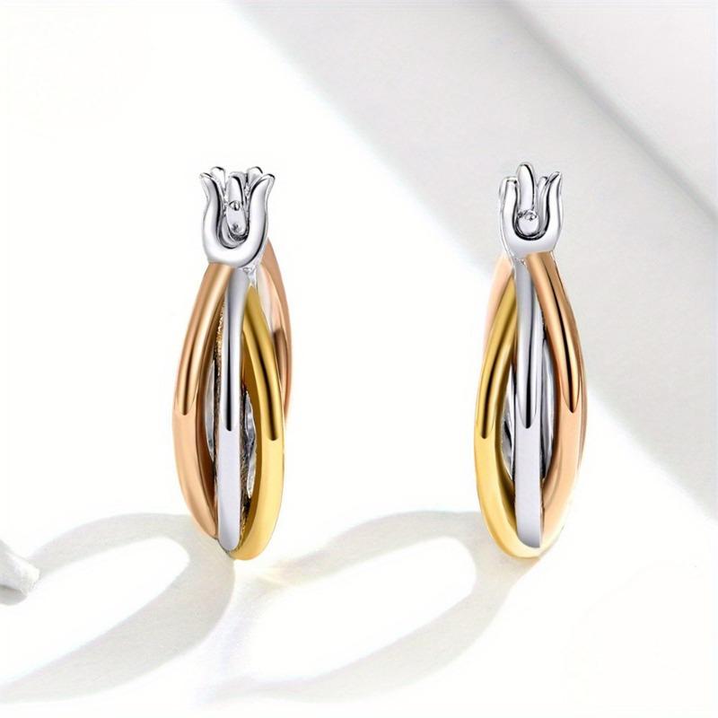 Creolen aus 925er Sterlingsilber, farbig – hypoallergenes und elegantes Geschenk für Frauen, 1,9 g = 0,067 oz