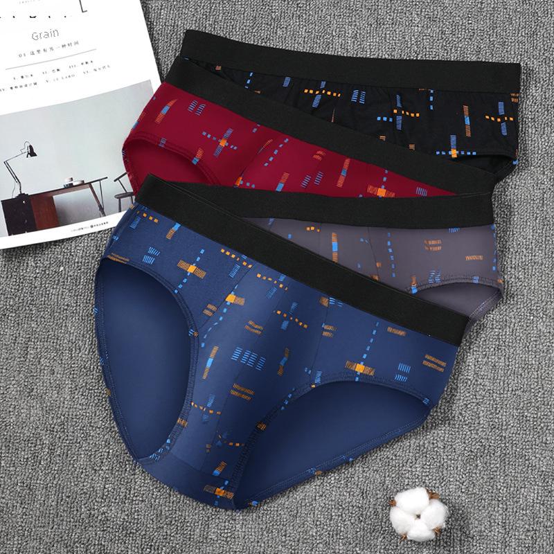 Men's Summer Sports Breathable Cotton Briefs - Trendy Printed Large Size
