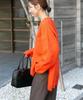 ITEMS \ URBAN RESEARCH Women's Side Slit Knit Pullover (ITA7-22A021) Orange, Free Size