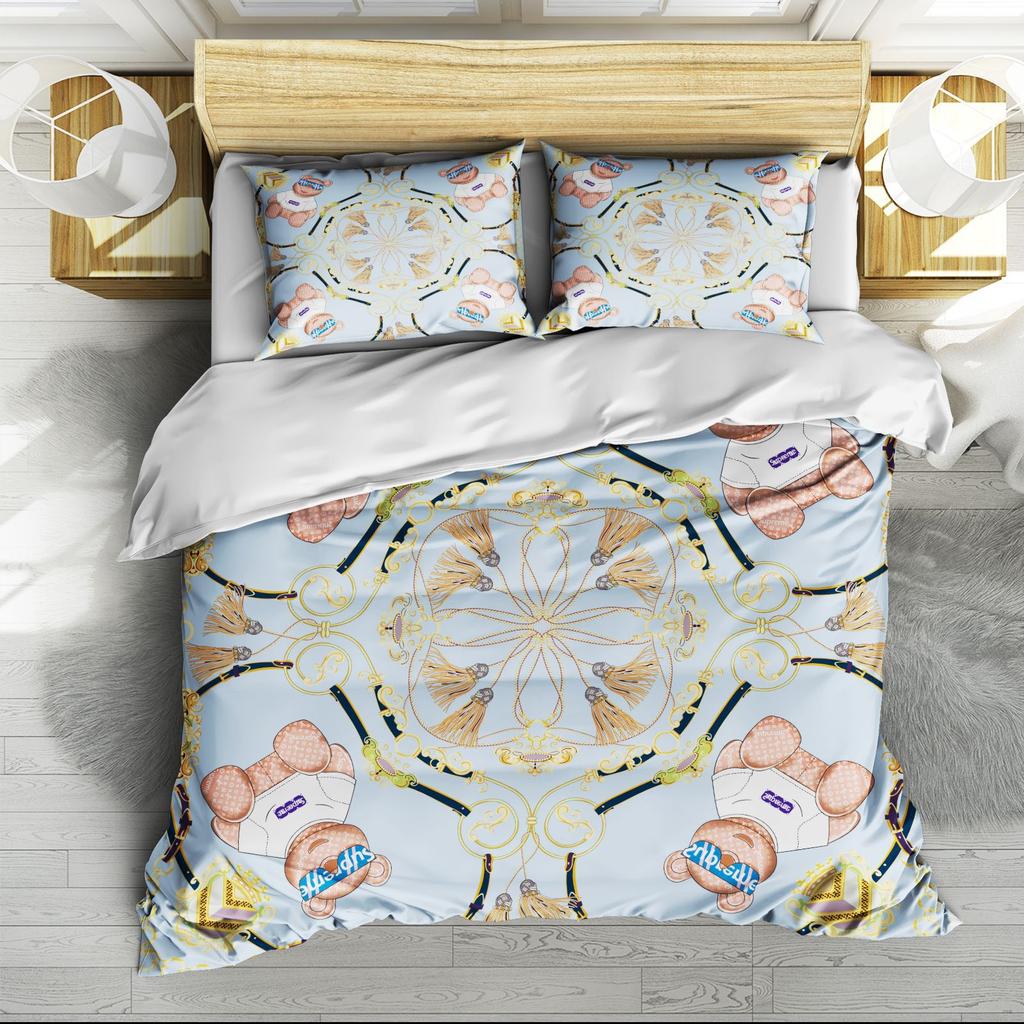 3D Digital Printing Abrasive Bedding Four-Piece Set Three-Piece Set Bed Sheet Quilt Cover Pillowcase