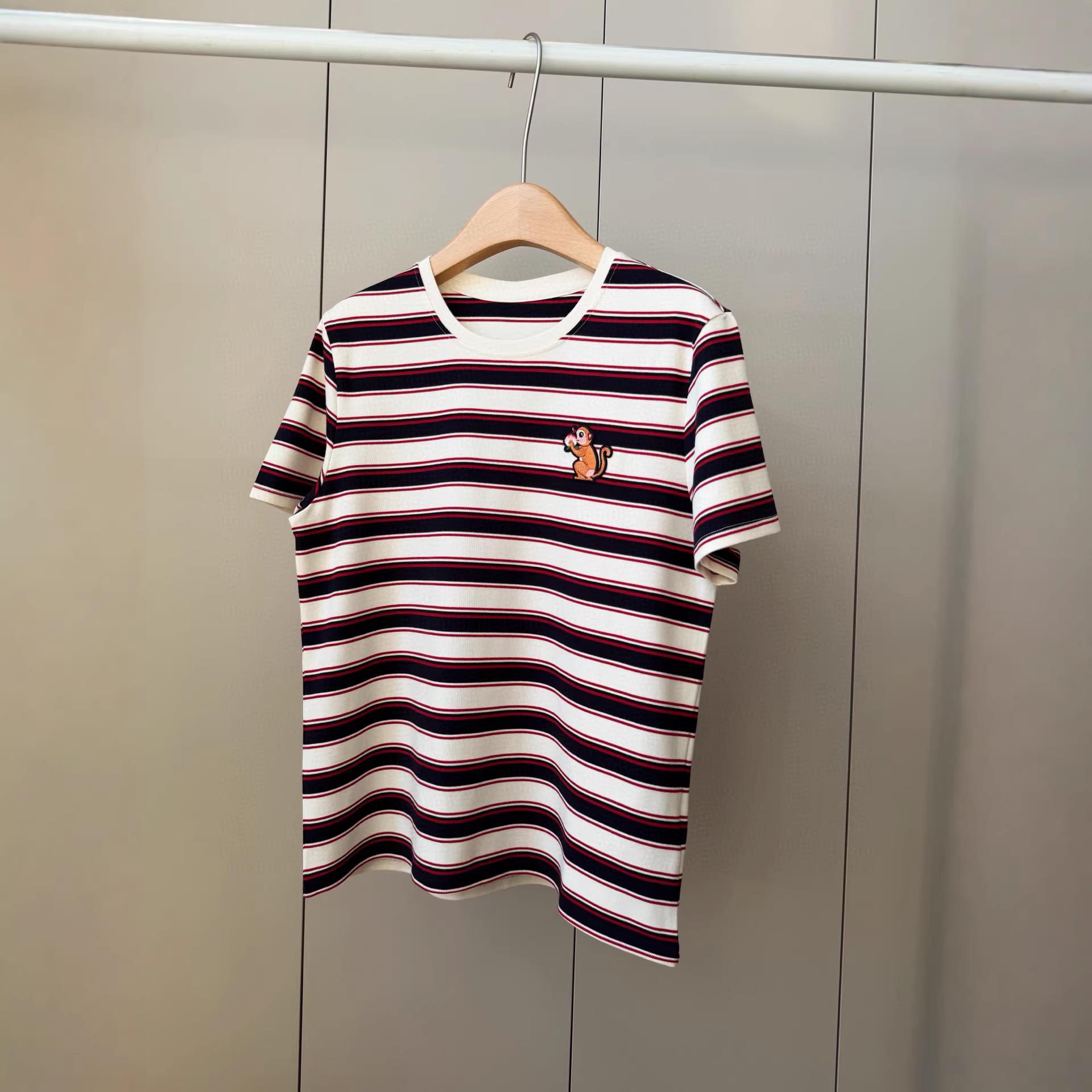 Women s Color Block Stripe Short Sleeve T-Shirt - Premium Long-Staple Cotton for Casual Spring/Summer Commuting Large