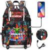 Gaming Print Rucksack Große Kapazität Reisetasche mit USB-Ladeanschluss für Mittel- und Oberschüler Jungen Mädchen Jugendliche