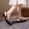 Pointed Toe Buckle Strap Ladies Sandals Solid Shallow Fashion Sexy Party Slingbacks 2025 Summer High Heeled Shoes Woman