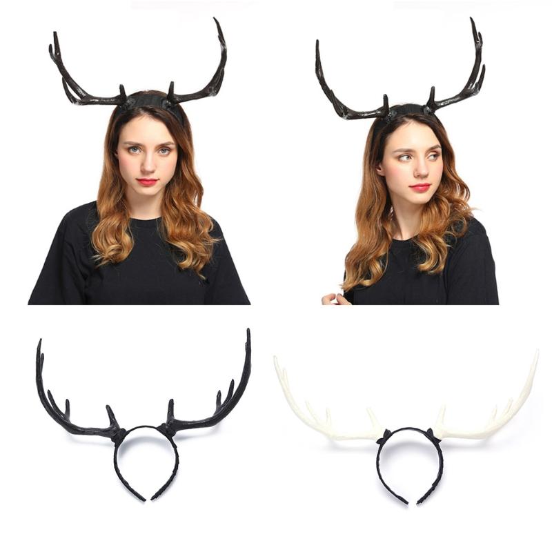 Antlers Headband Halloween Elk Headwear for Halloween Party Wear Deer Horn Hair Band Christmas Headpiece Party Supplies