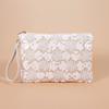High-end sequined woven dinner bag New embroidery clutch bag Summer niche straw woven bag Fashion women's envelope bag