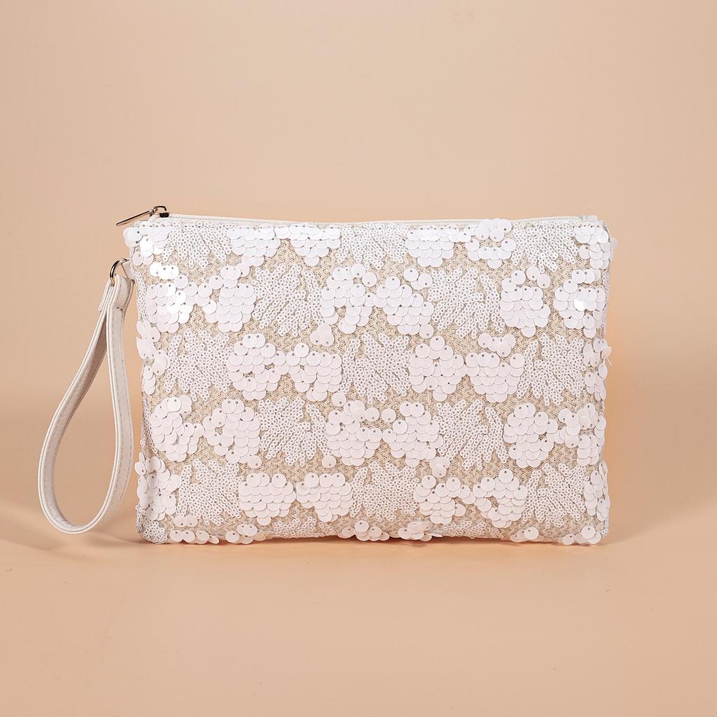 High-end Sequined Woven Dinner Bag New Embroidery Clutch Bag Summer Niche Straw Woven Bag Fashion Women's Envelope Bag