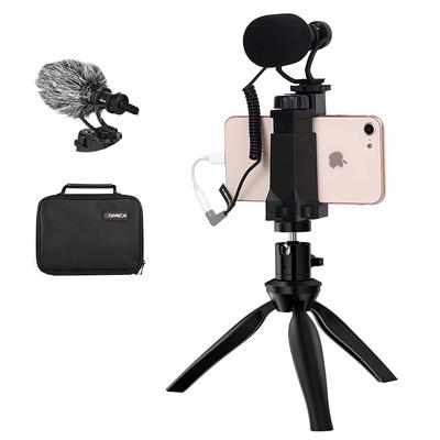 Smartphone Microphone Video Kit with Mini Tripod Gun Microphone Camera Microphone for iPhone SAMSUNG ComicaCVM-VM10-K2 Etc.