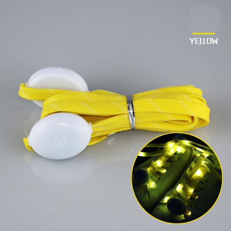 1 Pair New LED Shoelaces Luminous Flashing Shoe Laces Disco Party Light Up Glow Nylon Strap 120cm Luminous Round Flash No Tie