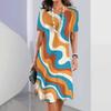 Elegante vestito t-shirt a maniche corte moda vacanza al mare abiti midi donna abbigliamento stampa 3D