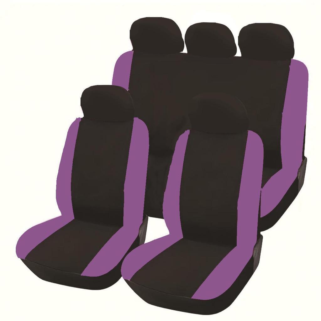 Customized Unisex Car Seat Cover Set - Flat Panel Stitching, 5-Seat, 9-Piece Set