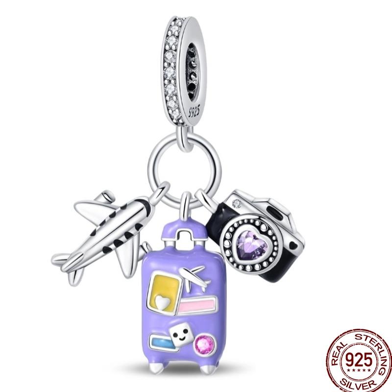 Original Copper Charm Beads Luminous Firefly Tarot Card Perfume Butterfly Bead For Women Diy Bracelet Charm Jewelry