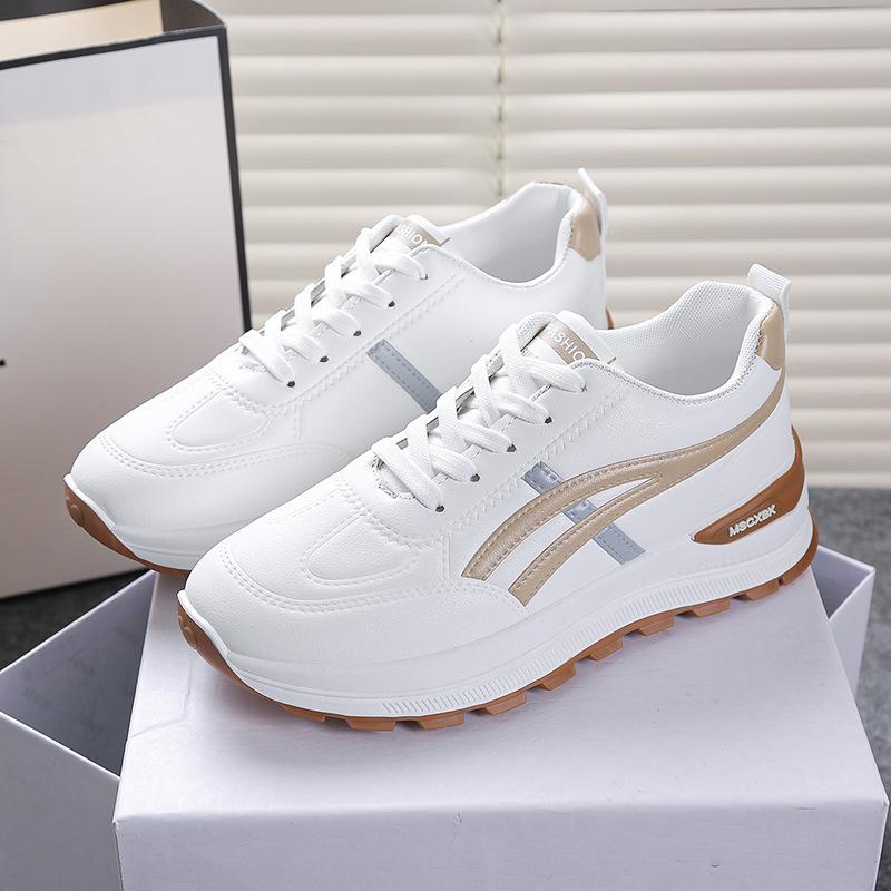 Korean version breathable leather surface German training shoes women's 2025 autumn new thick-soled lightweight sports and leisure board shoes