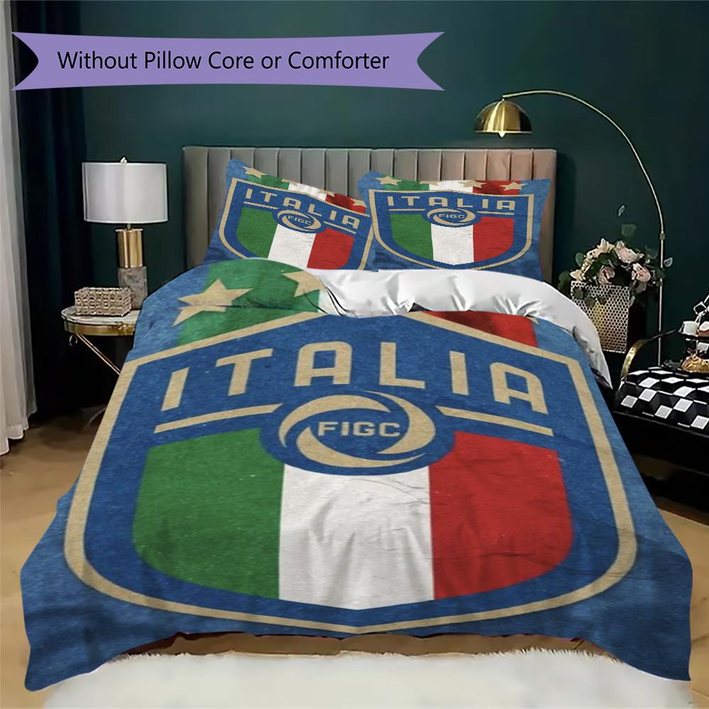 FIGC Muster Bettwäsche, Steppbett Set Bettbezug Kissenbezug Zuhause Geburtstagsgeschenk(1 Bettbezug + 2 Kissenbezüge, ohne Füllung)_lx