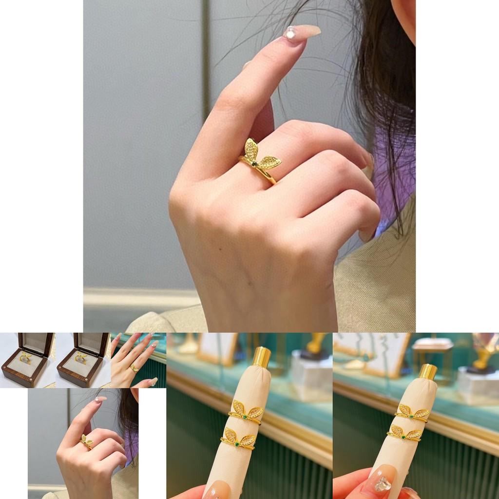 Elegant Rabbit Ear Open Ring Unique Copper Gold Plated Fashion Jewelry For Everyday Wear