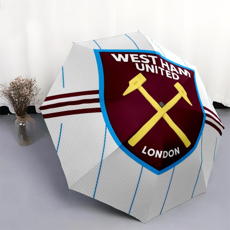 West Ham Unitedpattern, automatic folding umbrella, portable and foldable design, 8 ribs, a Christmas or birthday gift.
