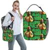 Italian Brainrot Meme Chimpanzee Bananini Lunch Bag Office Lunch Box For Women Print Tote Food Bags Oxford Convenient Cooler Bag