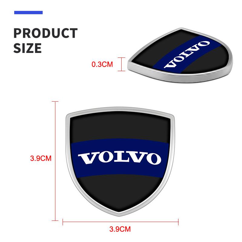 3D Metal Shield Badge Sticker Body Side Fender Trunk Decoration Sticker For Volvo Xc60 XC90 V40 S60 V50 V60 C30 Xc40 S80 S40 V90