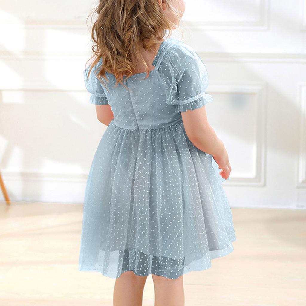 Children's Fashion Puff Sleeve Princess Dress Mesh Dress