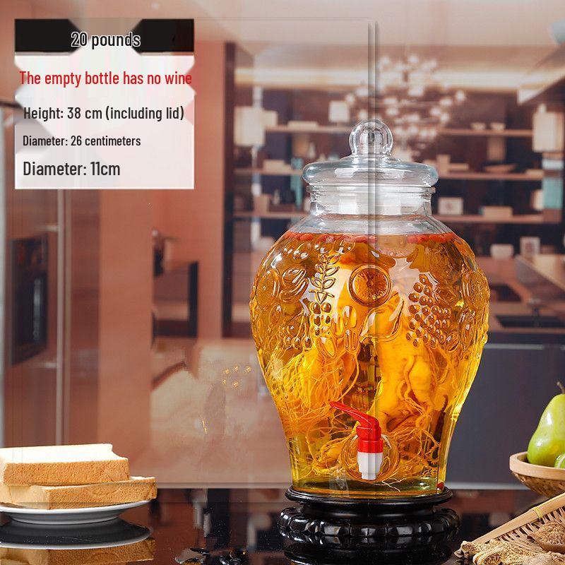 Glass Wine Infusion Bottle with Faucet
