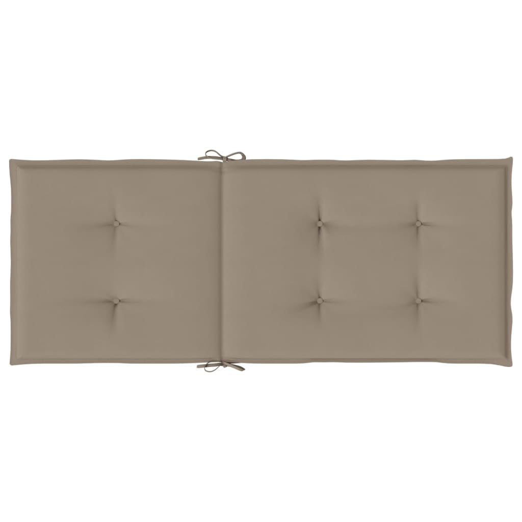 Garden Chair Cushions for High Back Chairs 2 Pcs Taupe 120 X 50 X 3 Cm Fabric