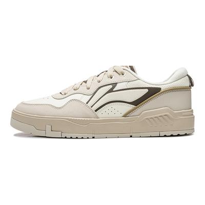 Li Ning Common 80s Coverage Slip Resistant, Abrasion Resistant, Lightweight Low Top Skateboard Shoes Men's Beige AGCW013-4