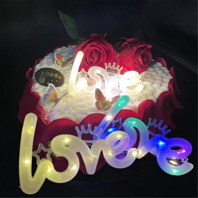 Bouquet Light LOVE Crown Cake Decoration Small Lantern