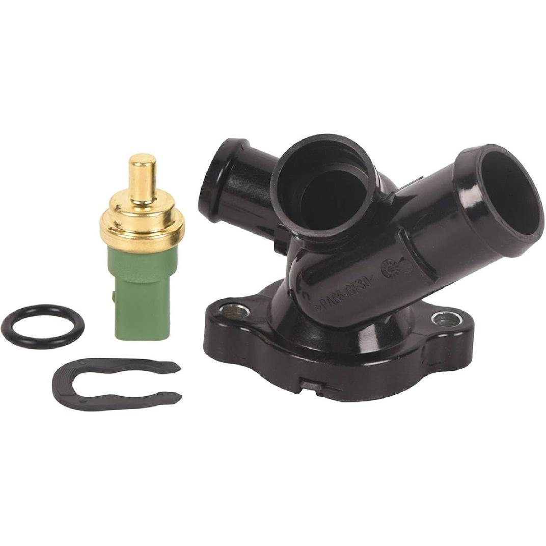 Coolant Hose Flange w/Sensor - Compatible with Volkswagen Jetta 2005-2014 & Volkswagen Beetle 2006-2010, 2012-2014 & Volkswagen Golf 2010-2014 -