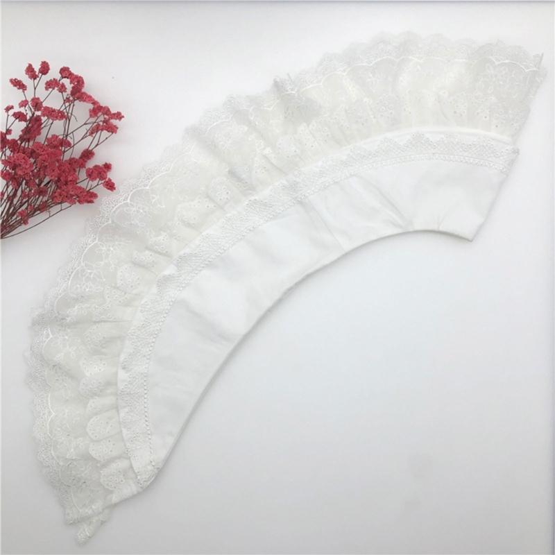 French Design Double Layer Detachable Collar for Women Girl Elegant Ruffle Lace Collar Neckpiece For Clothes Enhancement