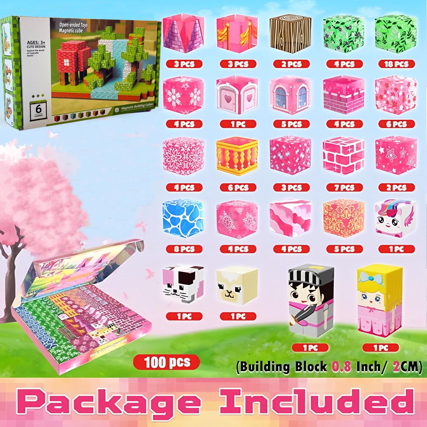 My Magnetic World: Creative Children s Cube Building Blocks Basic Version [1 Tow 4]