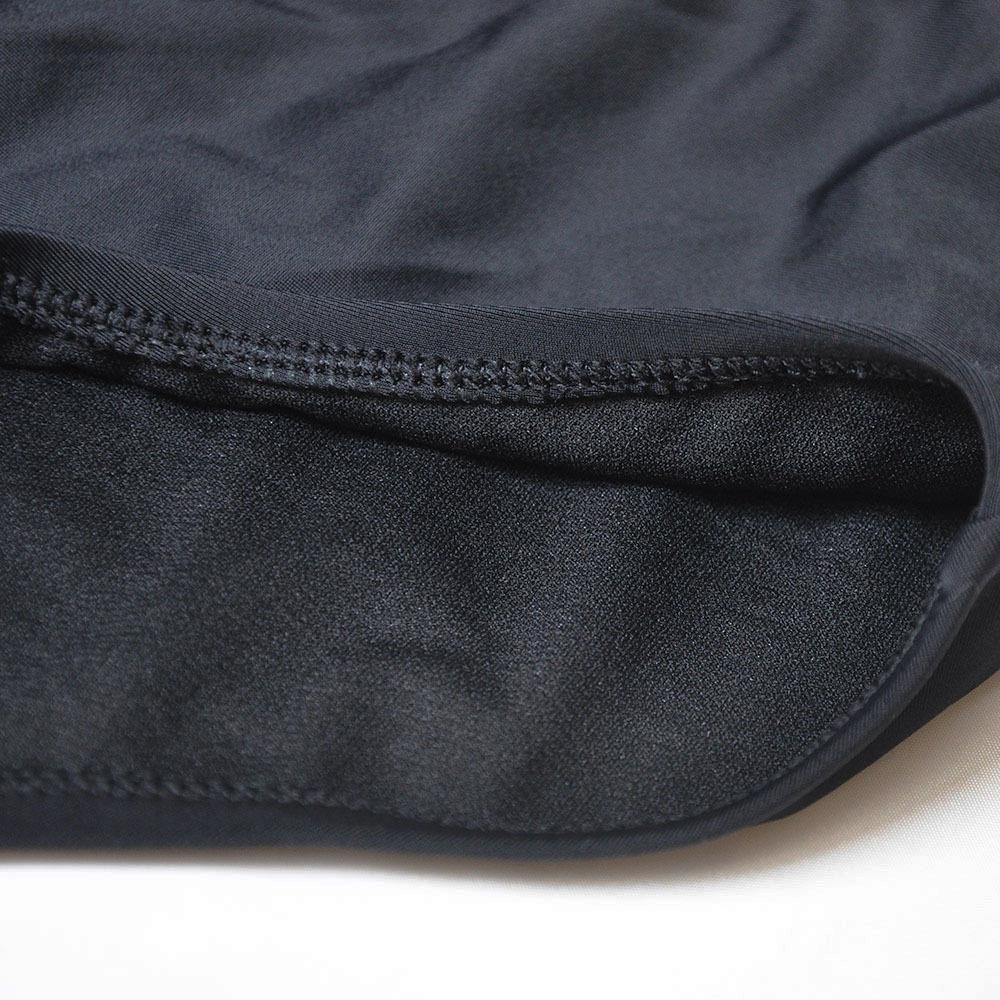 Men's Black Nylon Square Leg Swim Trunks - Solid Color, Simple, Loose Fit, Plus Size Fashion Swimwear.