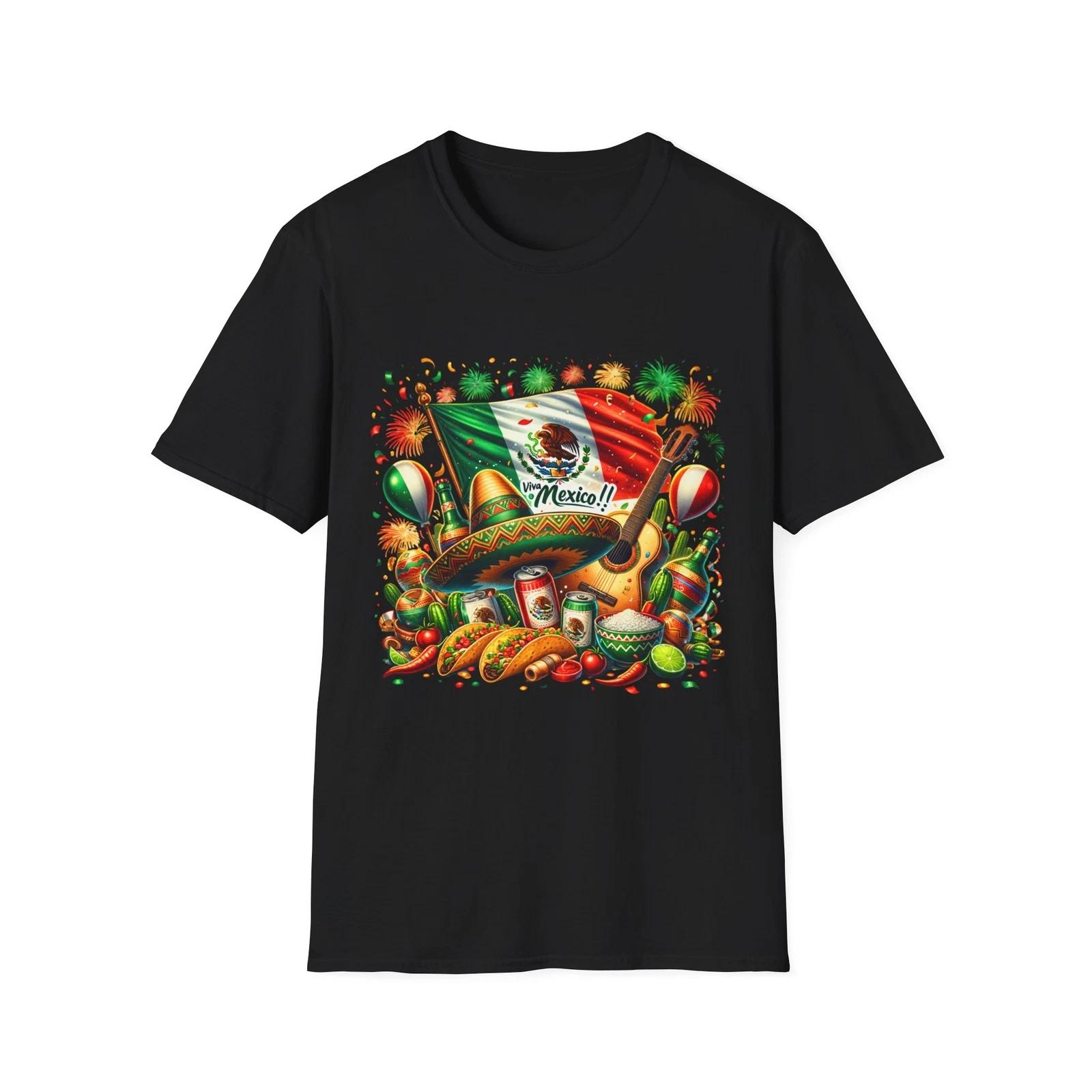 Vibrant Mexico Celebration T-Shirt, Unisex Festival Tee, Dia de los Muertos L