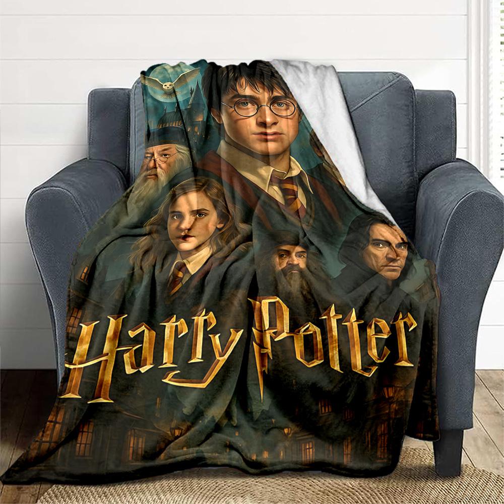 1pc Harry Potter Flannel Throw Blanket - HD Printed Lightweight Soft Warm All-Season Blanket for Sofa, Bed, Travel, Camping 112