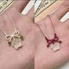 Imitation White Chalcedony Little Star Red Rope Woven Necklace New High-end Fashion Versatile Gift