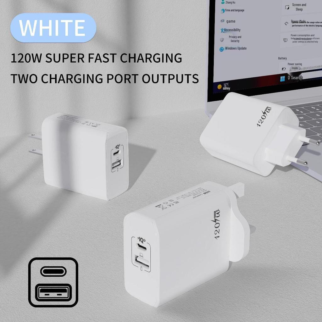 High-Power Multi-Port Universal PD Charger with US/EU Plug