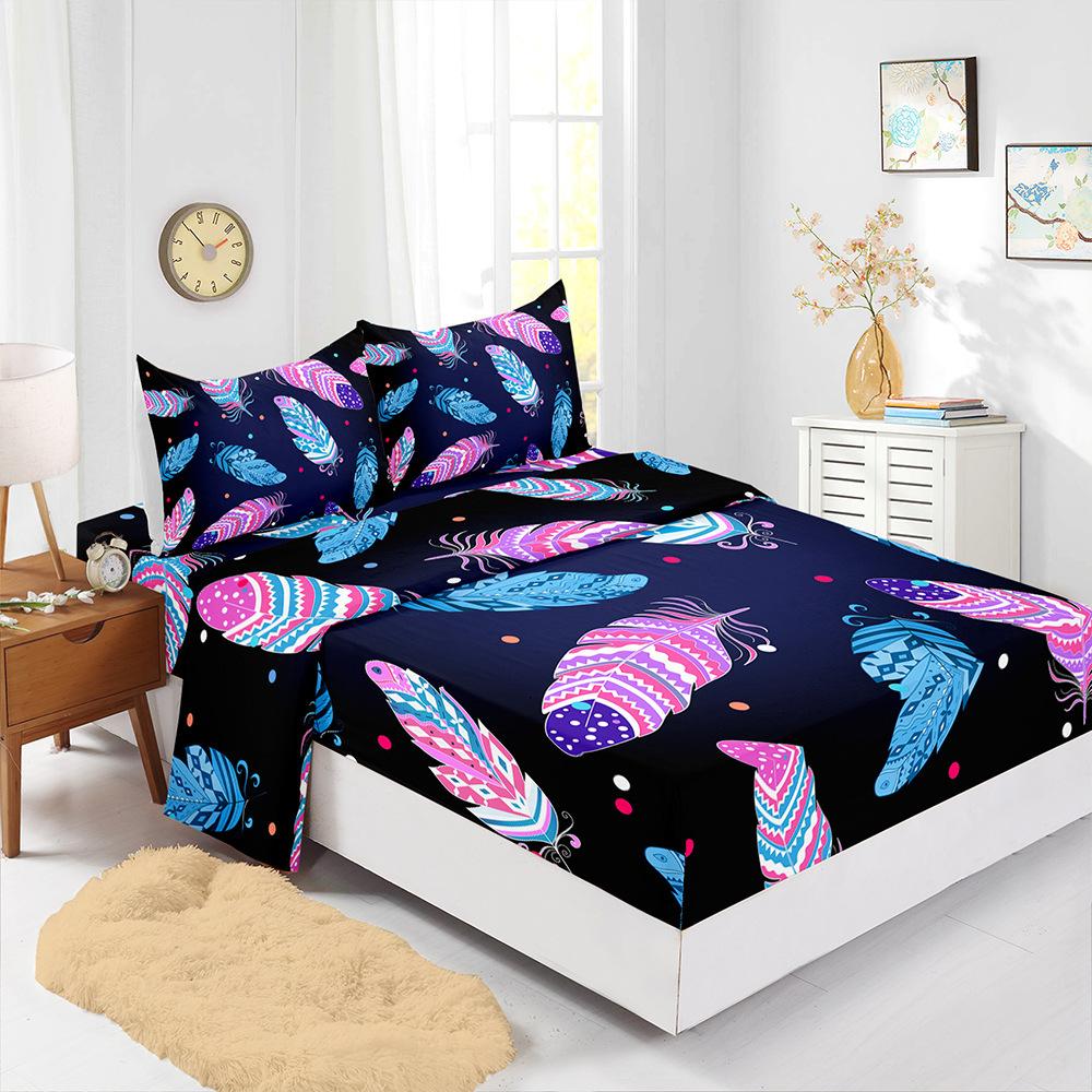 Four-Piece Mattress Sheet Digital Printing Dream Catcher Mattress Protective Cover Bedding