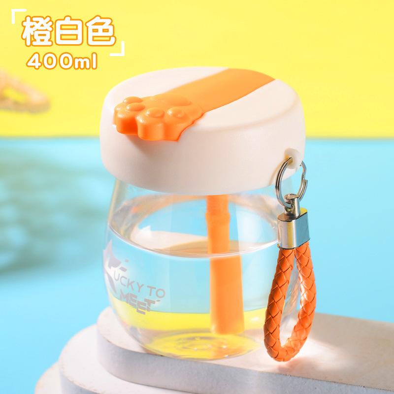 Water Bottle Summer Plastic Cup Portable Smart Cup Children's Cute Water Cup Student Cup Small Straw Cup
