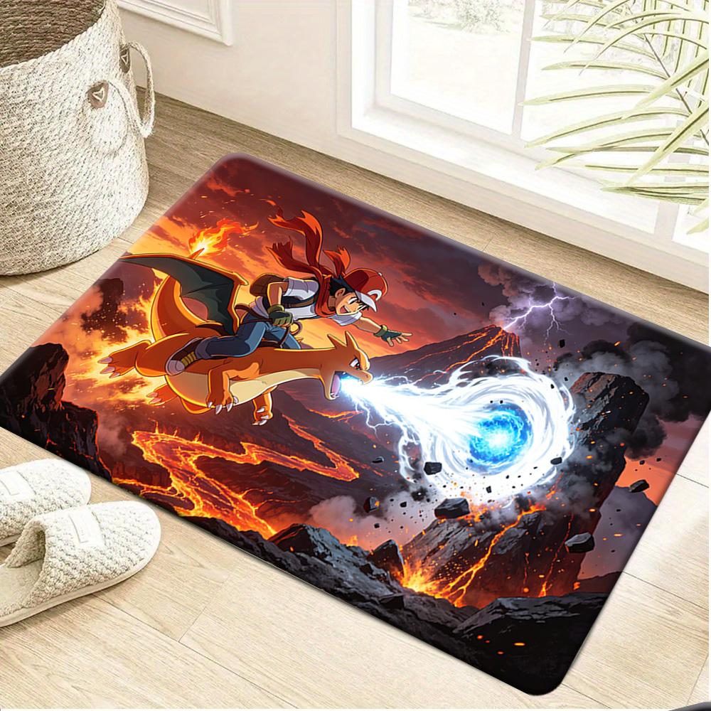 Pokemon Ash Waterfall Storm Scene Non-Slip Doormat Soft Floor Mat 40cm x 60cm