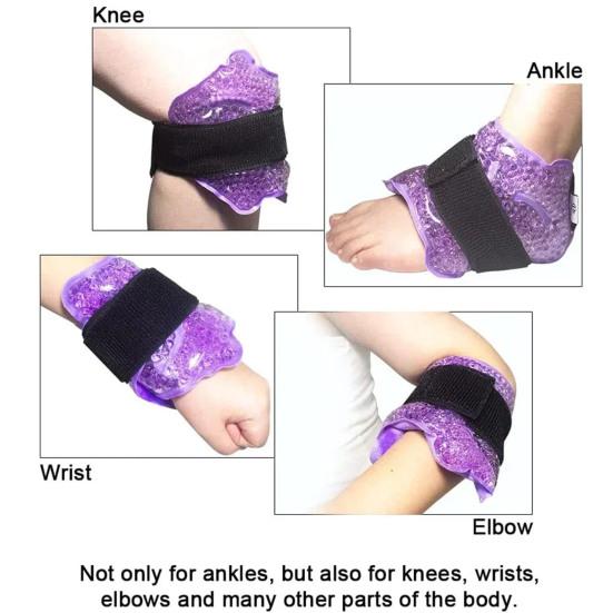Ankle Ice Pack Wrap for Foot Discomfort Reusable Gel Cold Hot Compression Therapy for Swelling Plantar Fasciitis Achilles Tendonitis Sprained