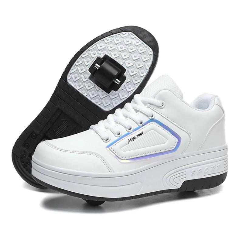 Children Shoes Two Wheel Kids Roller Skates For Boys Detachable Shoes With Wheels Outdoor Sport Sneakers For Kids Girls Gifts