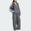 adidas Originals Logo Streifen Bequeme Zip-Up Stehkragen Jacke Damen Jacke Dunkelgrau JY8879