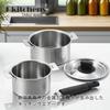 Saucepan Set of 2 with Detachable Handles and 14cm and Gas and Induction Made In Includes Original Tag J-kitchens Roll-Resistant Lids, 16cm,
