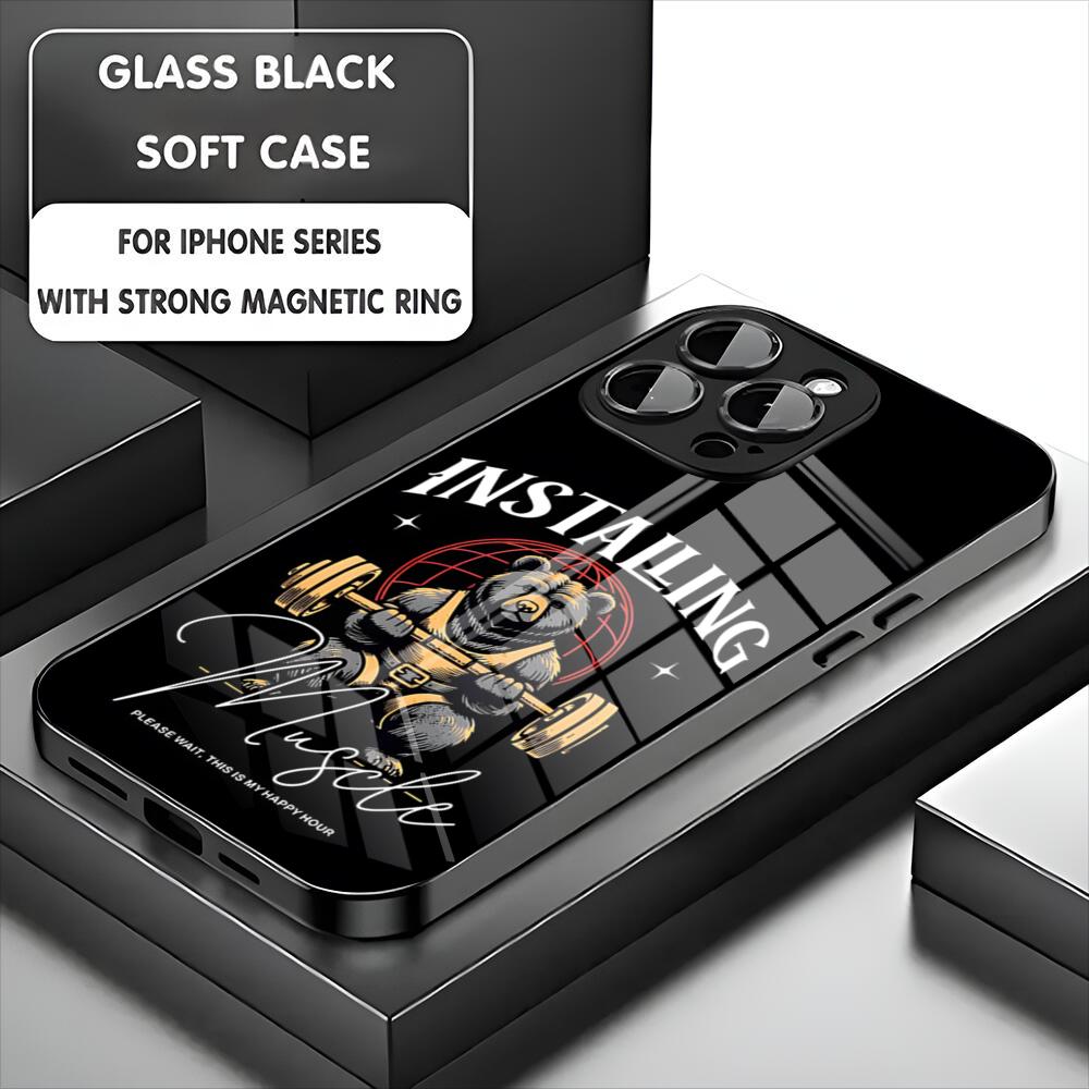 Tier-Fitness-Designmuster Handyhülle Für iPhone 17 16 15 14 13 11 12 Pro Max Mini Plus Magnetische Glas-Handyhülle
