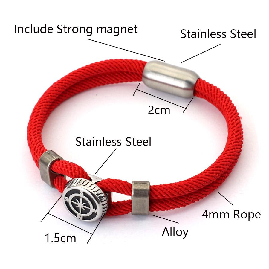 Piratenstil Nautischer Kompass Armband Mit Starkem Magnetverschluss Vintage Wikinger Zweilagig Mailänder Seil Wickel Armband Geschenk Für Ihn