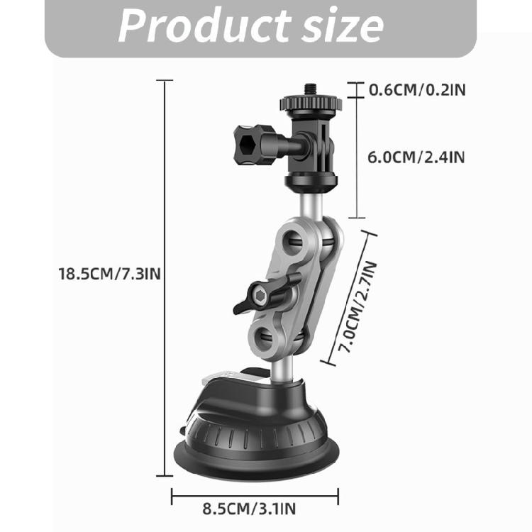 Suction Cup Car Mount for Pocket 3 Action Camera Mount 1/4inch Mount Windshield Stand Bracket Shockproof Accessories