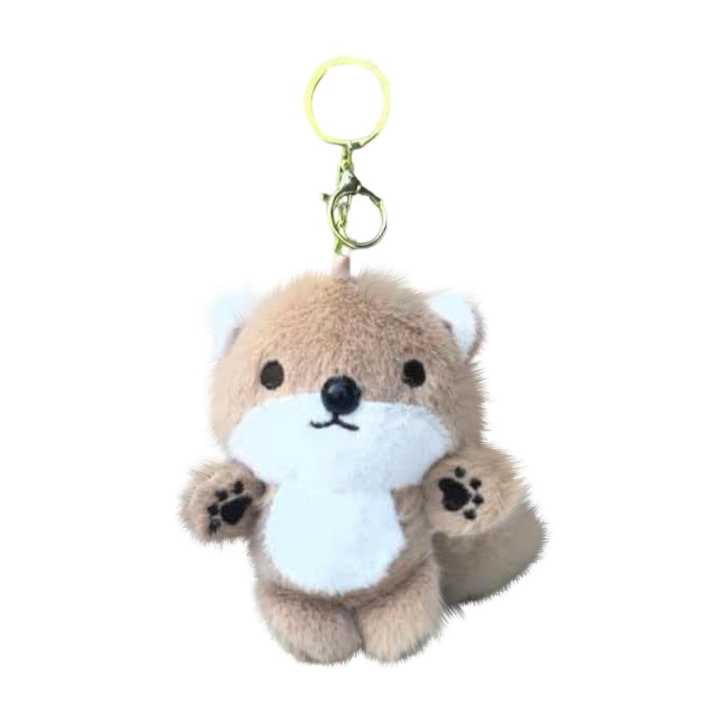 Plush Animal Keychain Soft Stuffed Toy Pendant Cute Small Doll Accessory for Bags and Keys with Durable Metal Ring and Clip Attachment